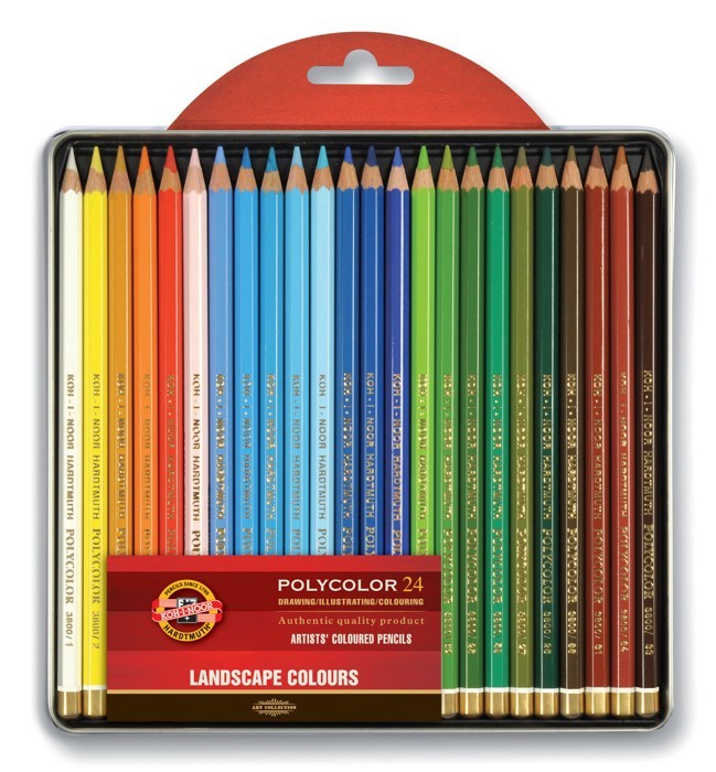 Set 24 creioane colorate KOH-I-NOOR POLYCOLOR, landscape