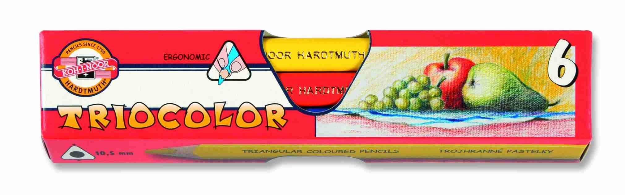 Set 6 creioane colorate KOH-I-NOOR TRIOCOLOR JUMBO