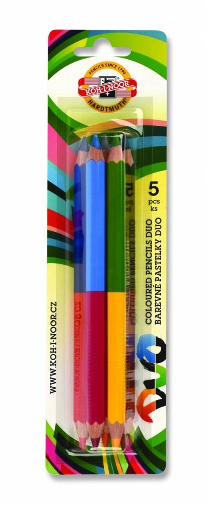 Set 5 creioane KOH-I-NOOR DUO-COLOR Jumbo