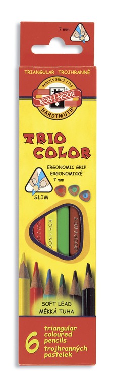 Set 6 creioane colorate KOH-I-NOOR TRIOCOLOR
