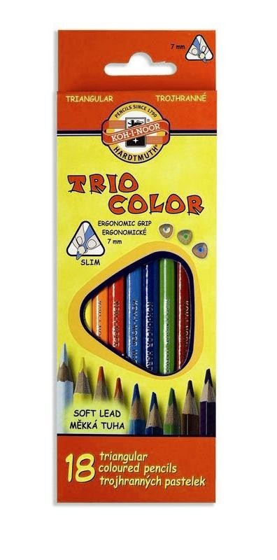 Set 18 creioane colorate KOH-I-NOOR TRIOCOLOR