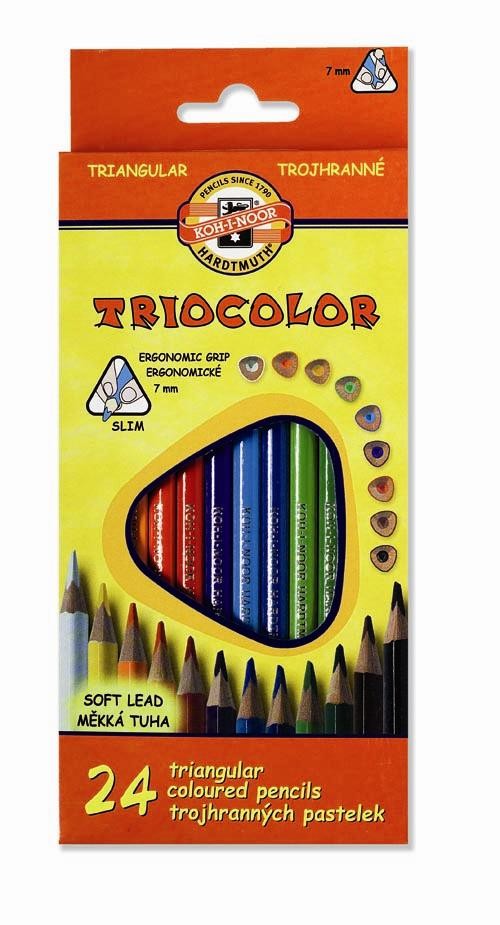 Set 24 creioane colorate KOH-I-NOOR TRIOCOLOR
