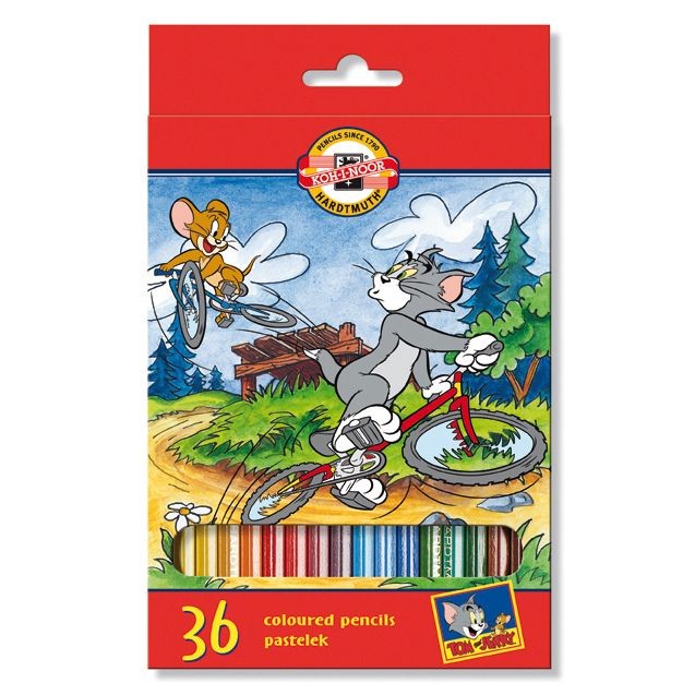 Set 36 creioane colorate TOM & JERRY KOH-I-NOOR
