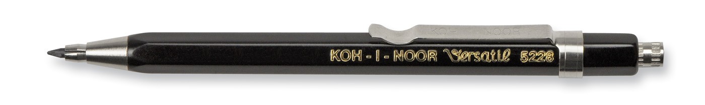 Creion mecanic metalic 2 mm KOH-I-NOOR VERSATIL, negru