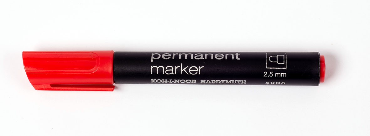 Marker permanent rosu KOH-I-NOOR, 10 buc/set