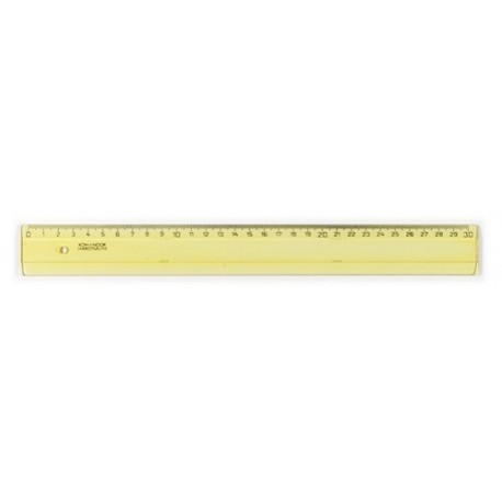 Rigla plastic KOH-I-NOOR 30 cm, galben transparent