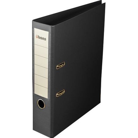 Biblioraft A4 ubers, plastifiat, 75 mm, negru