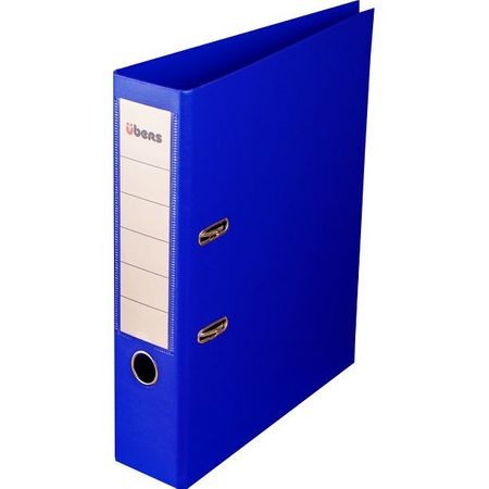 Biblioraft A4 ubers, plastifiat, 75 mm, albastru