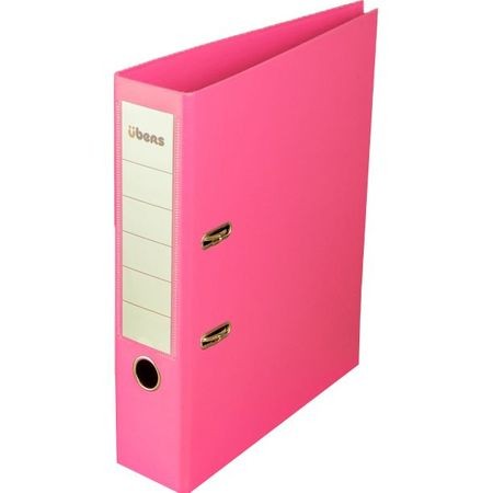 Biblioraft A4 ubers, plastifiat, 75 mm, roz