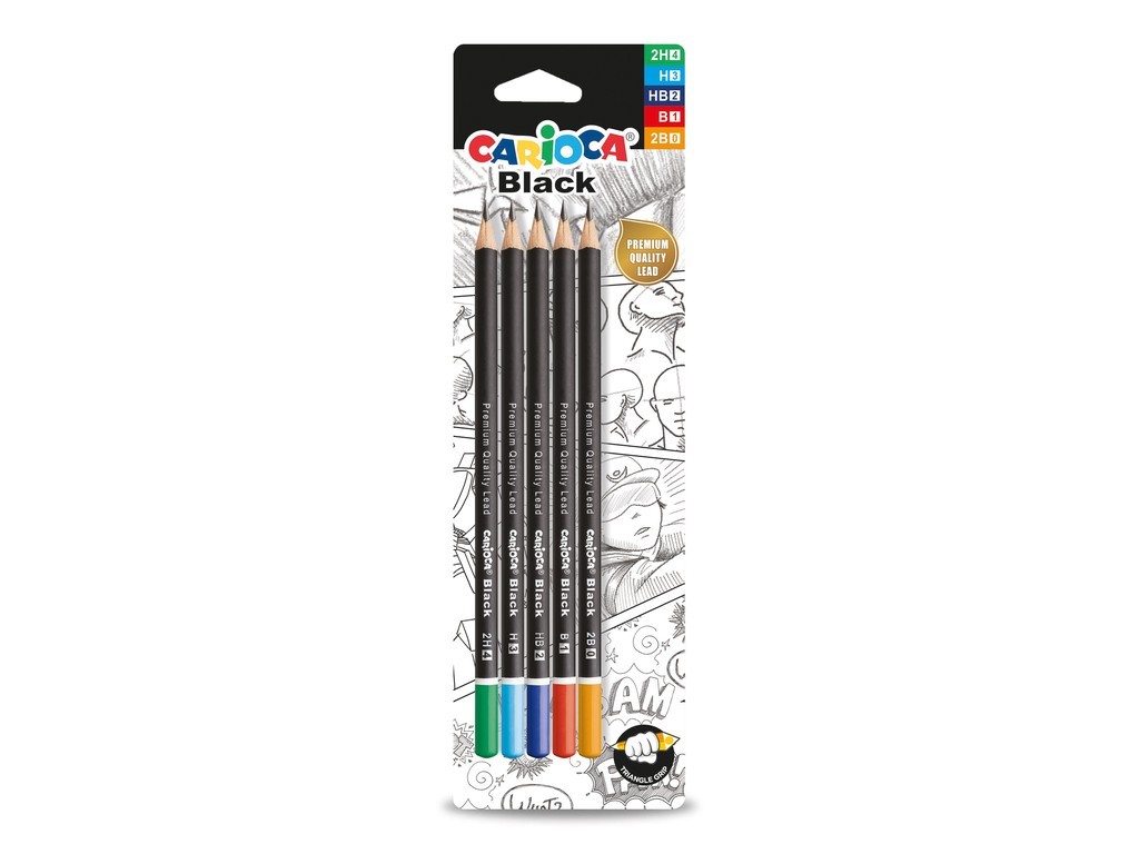 Set creioane grafit CARIOCA Black, 5 buc/set