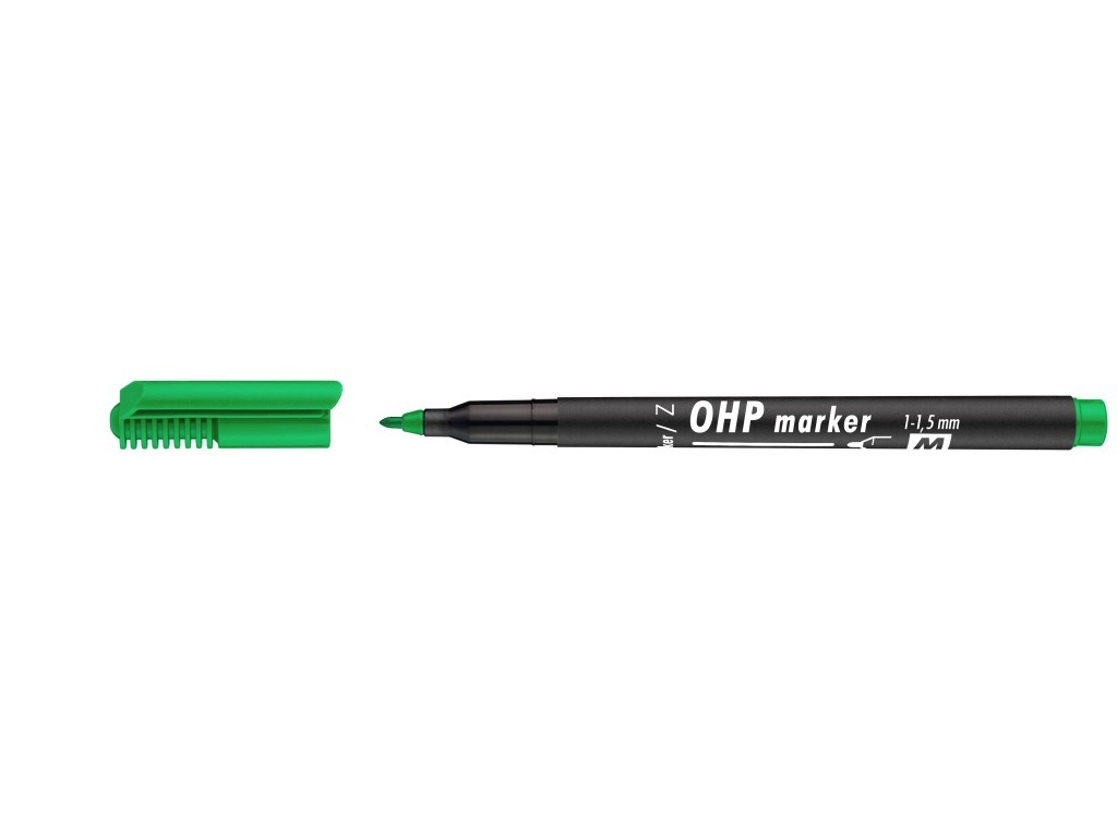 Marker universal OHP ICO, varf rotund, 1 - 1.5 mm, verde