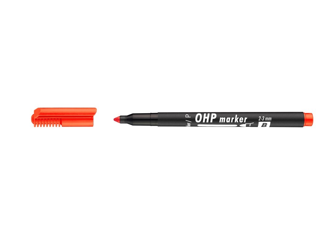 Marker universal OHP ICO, varf rotund, 2 - 3 mm, rosu