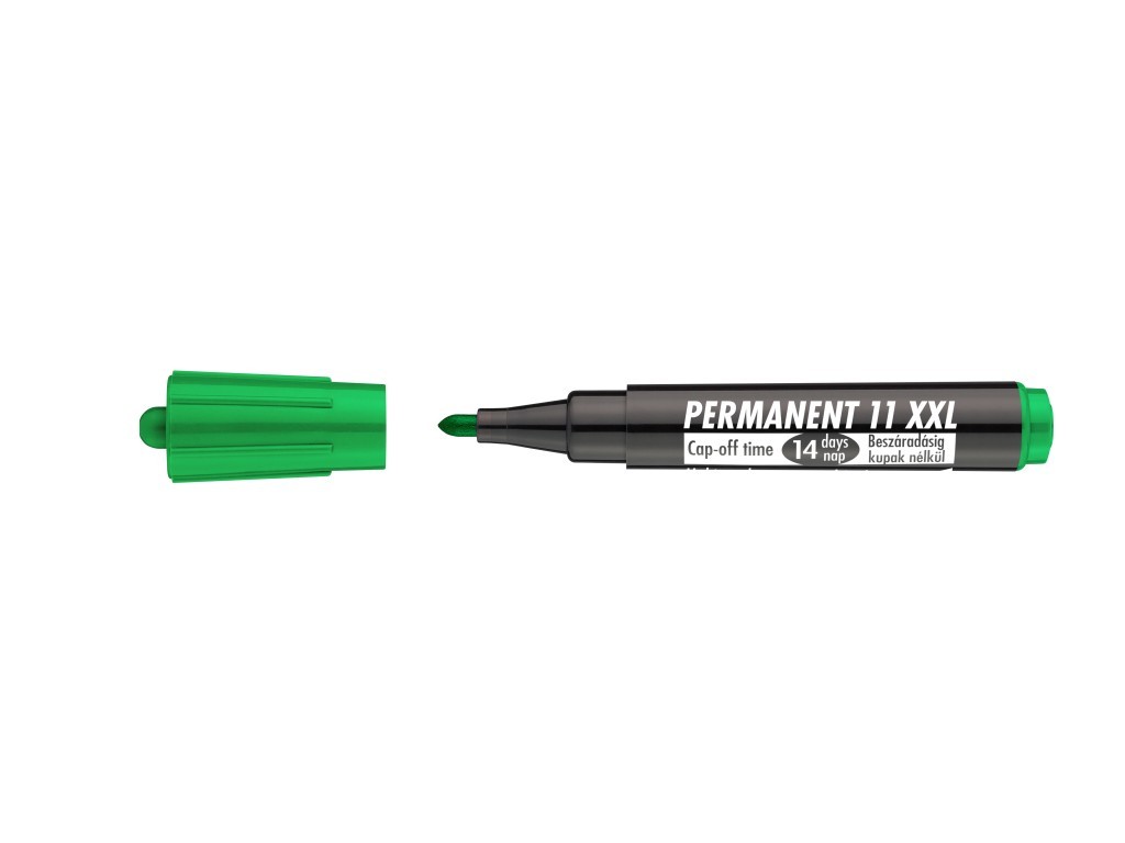Marker permanent ICO 11 XXL, varf rotund, 1 - 3 mm, verde