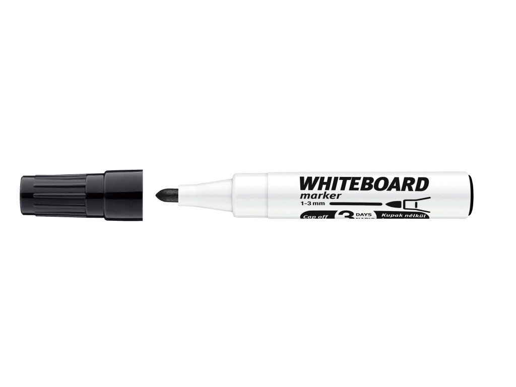 Marker pentru whiteboard ICO, varf rotund, 1 - 3 mm, negru