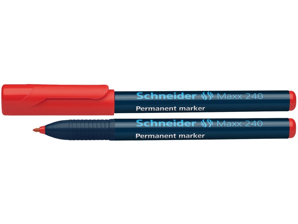 Permanent marker SCHNEIDER Maxx 240, varf rotund 1-2mm - rosu