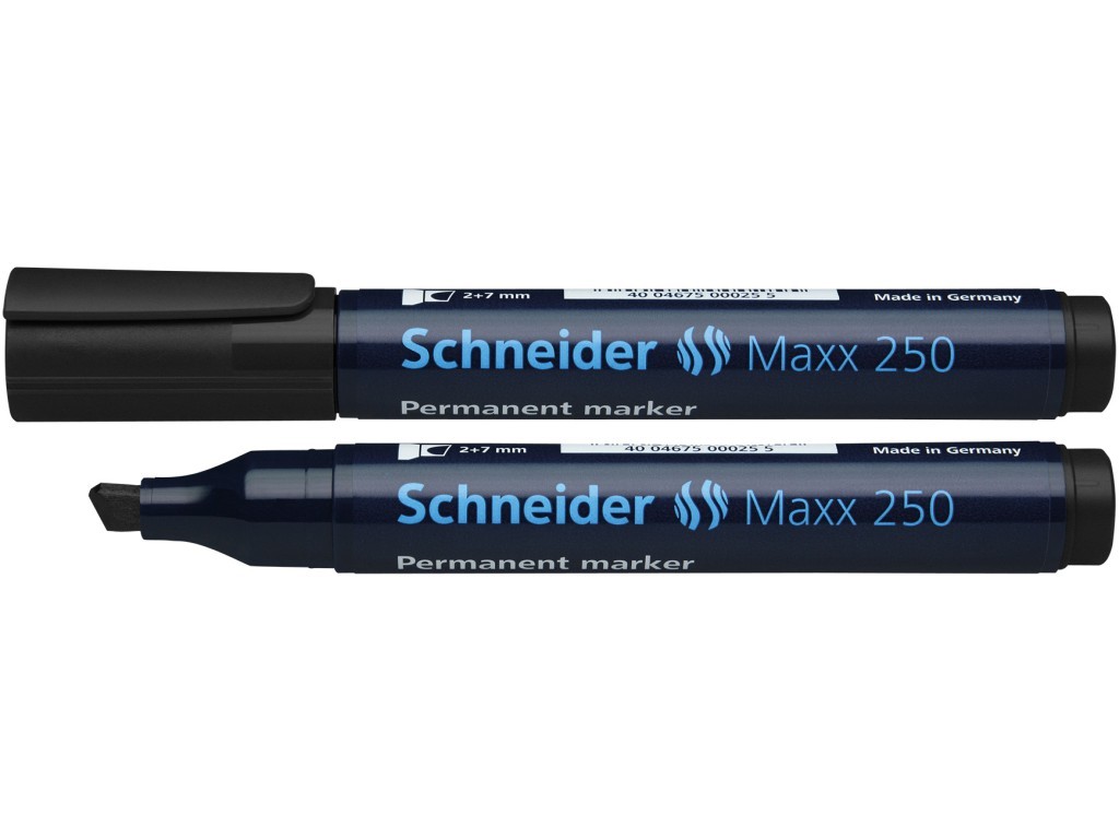 Permanent marker SCHNEIDER Maxx 250, varf tesit 2-7mm - negru