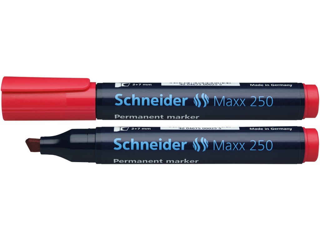 Permanent marker SCHNEIDER Maxx 250, varf tesit 2-7mm - rosu