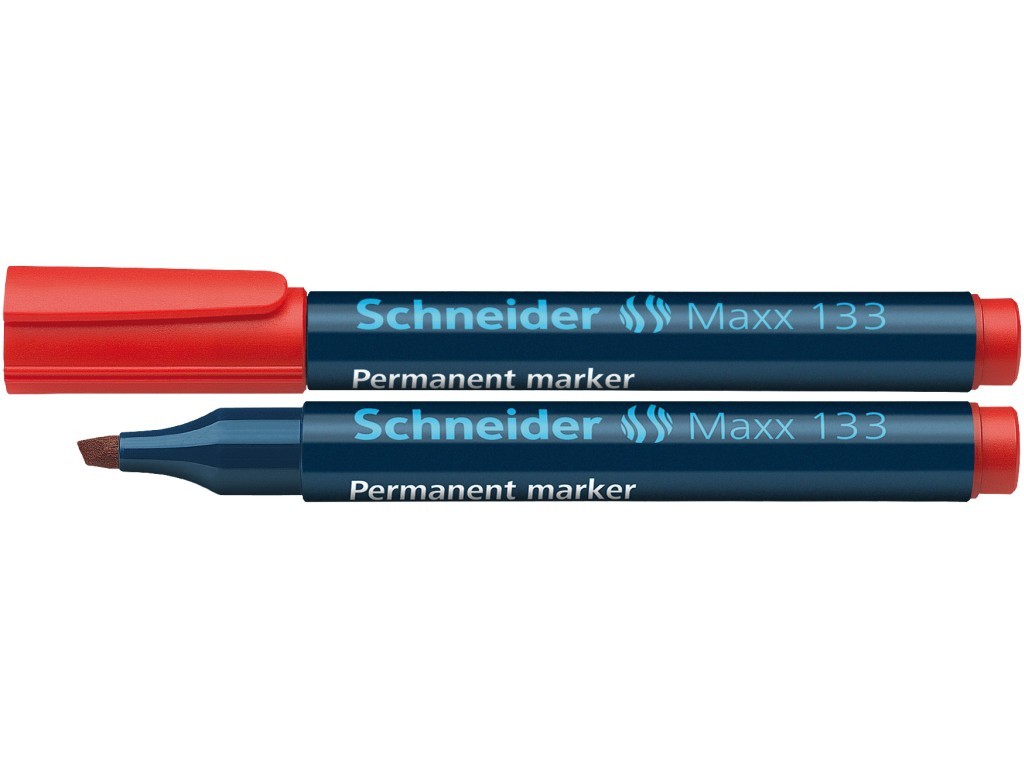 Permanent marker SCHNEIDER Maxx 133, varf tesit 1-4mm - rosu
