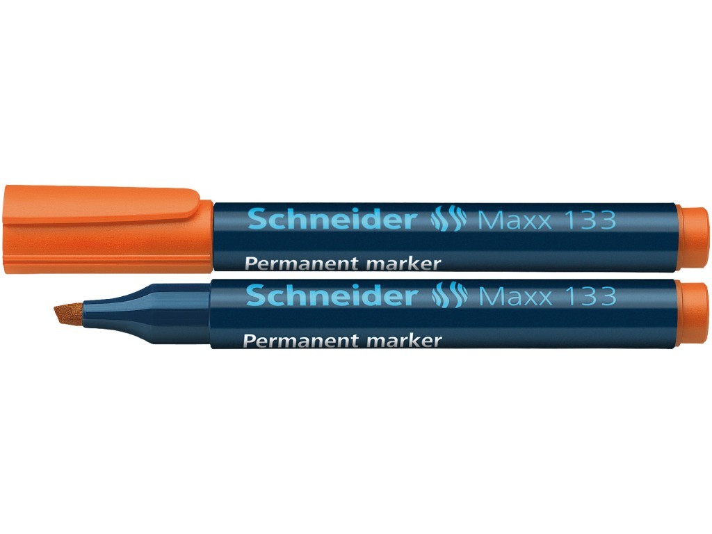 Permanent marker SCHNEIDER Maxx 133, varf tesit 1-4mm - portocaliu