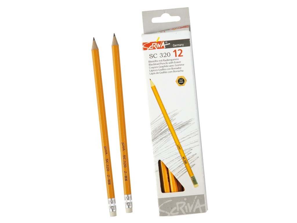 Creion cu guma Scriva, 12 buc/set