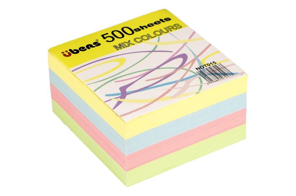 Rezerva cub hartie Ubers, color pastel, 500 file, 80x80mm
